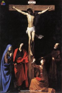 21342 Nicolas Trournier, The Crucifixion with St. Vincent de Paul